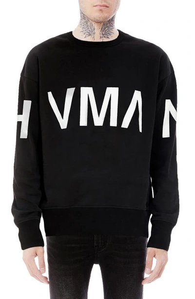 Hvman Logo Crewneck Cotton Sweatshirt In Black