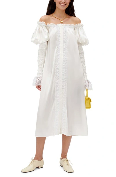 sleeper silk dress SLEEPER Atlanta Linen Dress in Pink Vichy White / M