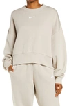 Nike Sportswear Essential Oversize Sweatshirt In Cream Ii/ White