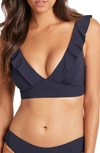 Sea Level Frill Bikini Top In Night Sky