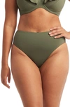 Sea Level Retro High Waist Bikini Bottoms In Khaki