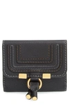 Chloé Marcie Leather French Wallet In Black