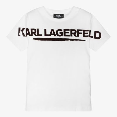 Karl Lagerfeld Teen Boys White Logo T-shirt