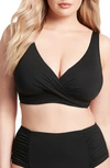 Sea Level Cross Front Bra Swim Top In Black