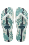 Havaianas Men's Top Aloha Sandal Men's Shoes In White/ White/ Indigo Blue