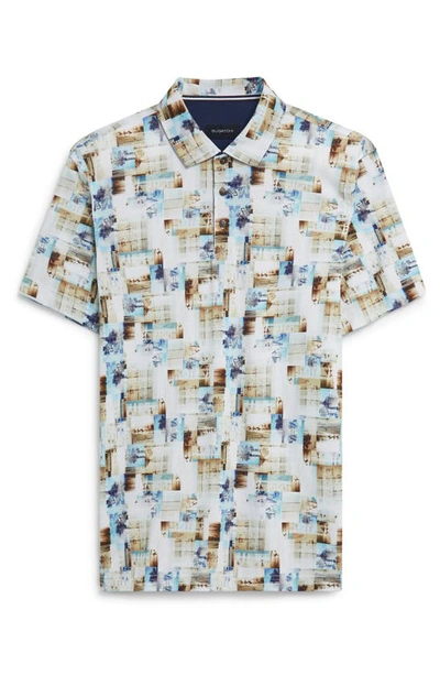 Bugatchi Digital Photo Print Polo In Sand