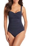 Sea Level Twist Front Multifit One-piece Swimsuit In Night Sky