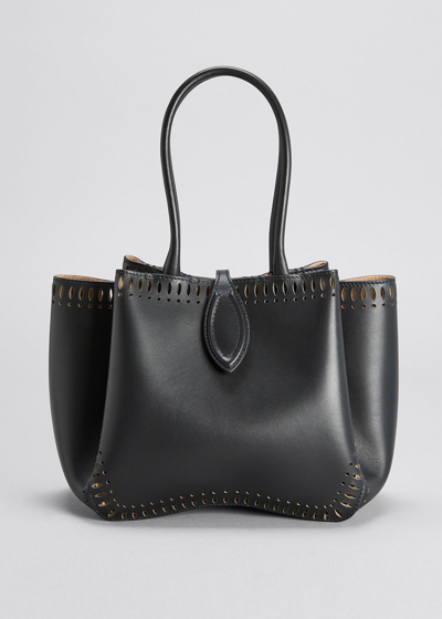 Alaïa Angèle 25 Grained Leather Top Handle Bag In Brun Dore