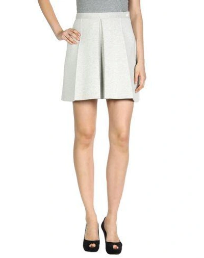 Julien David Knee Length Skirt In Light Grey
