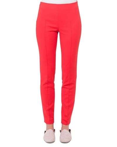 Akris Melissa Mid-rise Slim-leg Pants In Red
