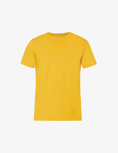 Derek Rose Men's Basel 12 Micro Modal Stretch T-shirt In Mustard