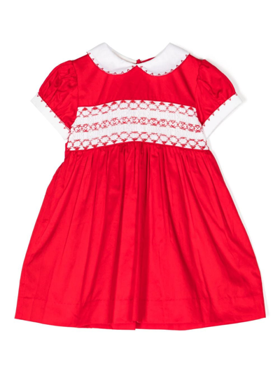 Rachel Riley Babies' Girls Red Hand-smocked Dress