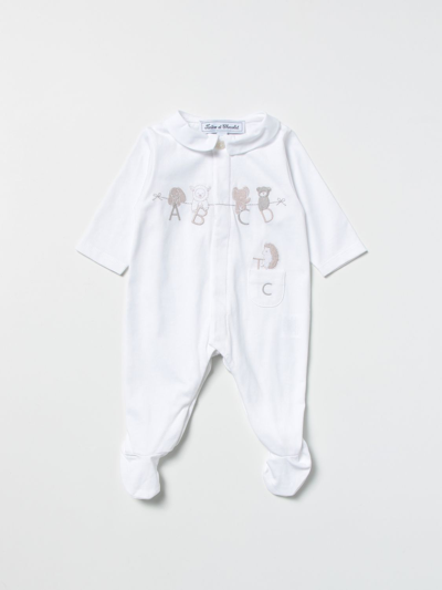 Tartine Et Chocolat White Cotton Babygrow In Bianco