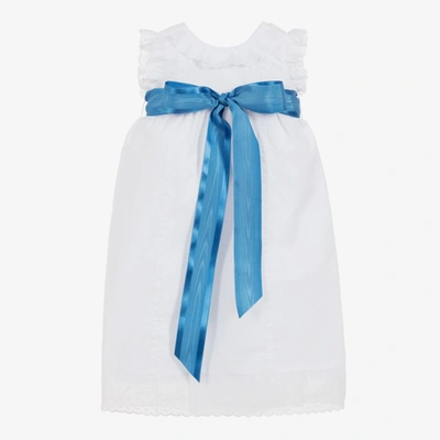Ancar Babies' White & Blue Cotton Day Gown