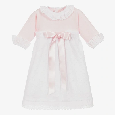 Ancar Babies' Girls Pink & White Cotton Day Gown