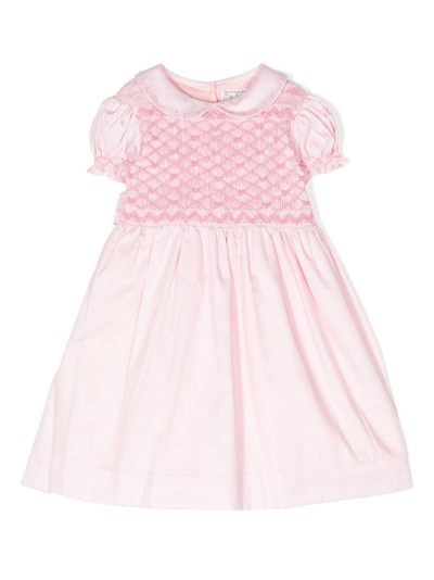 Rachel Riley Babies' Girls Pink Cotton Smocked Dress