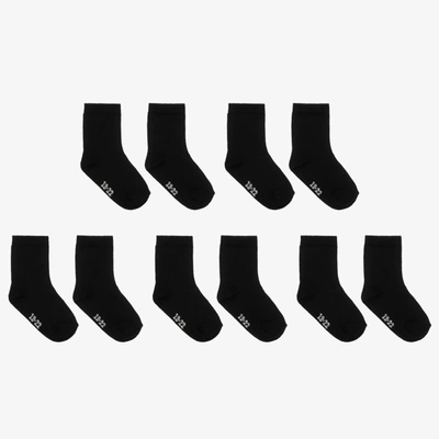 Minymo Black Cotton Socks (5 Pack)