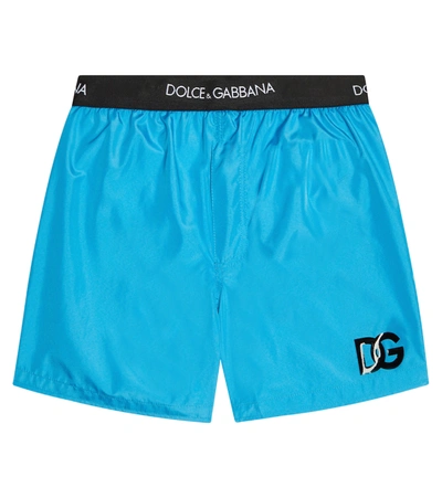 Dolce & Gabbana Kids' Boys Blue Logo Swim Shorts