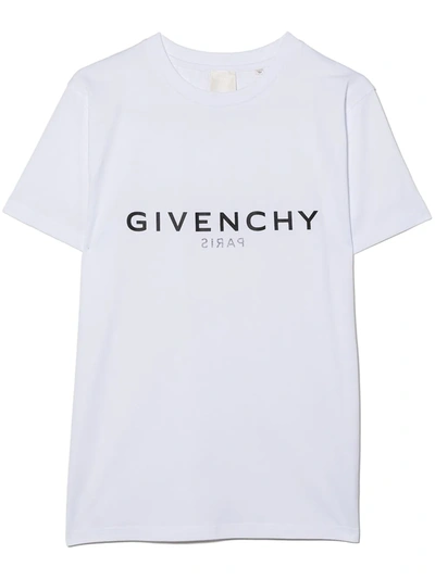 Givenchy Kids' White Logo Print Cotton T-shirt