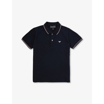 Emporio Armani Kids' Boys Blue Cotton Polo Shirt