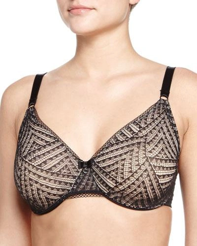 Chantelle Illusion Molded Full-coverage Lace Bra In Black