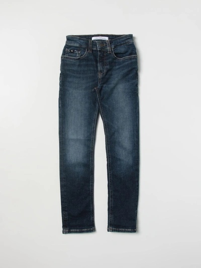Calvin Klein Jeans Est.1978 Teen Boys Skinny Fit Jeans In Blue
