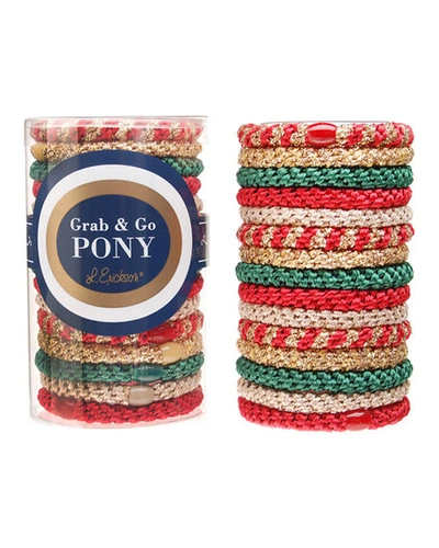 L. Erickson Grab & Go Pony Tube, Set Of 15 In Merry