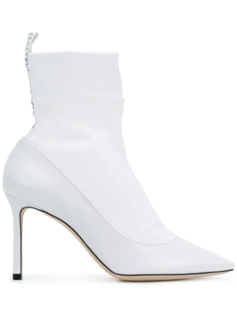 white sock ankle boots