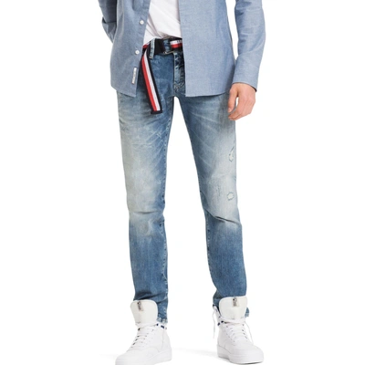 Tommy Hilfiger Scanton Slim Fit Jean - Dynamic X Light Blue Destructed  Stretch | ModeSens