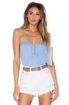 L'academie The Button Cami Blouse In Blue