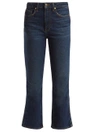 Khaite Benny Mid-rise Kick-flare Jeans In Mid-blue