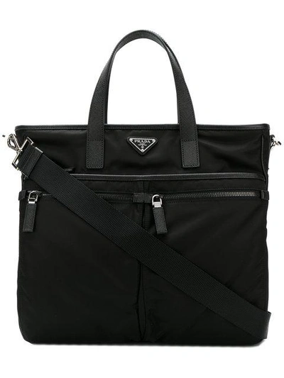 Prada Nylon Shopper Briefcase - Black