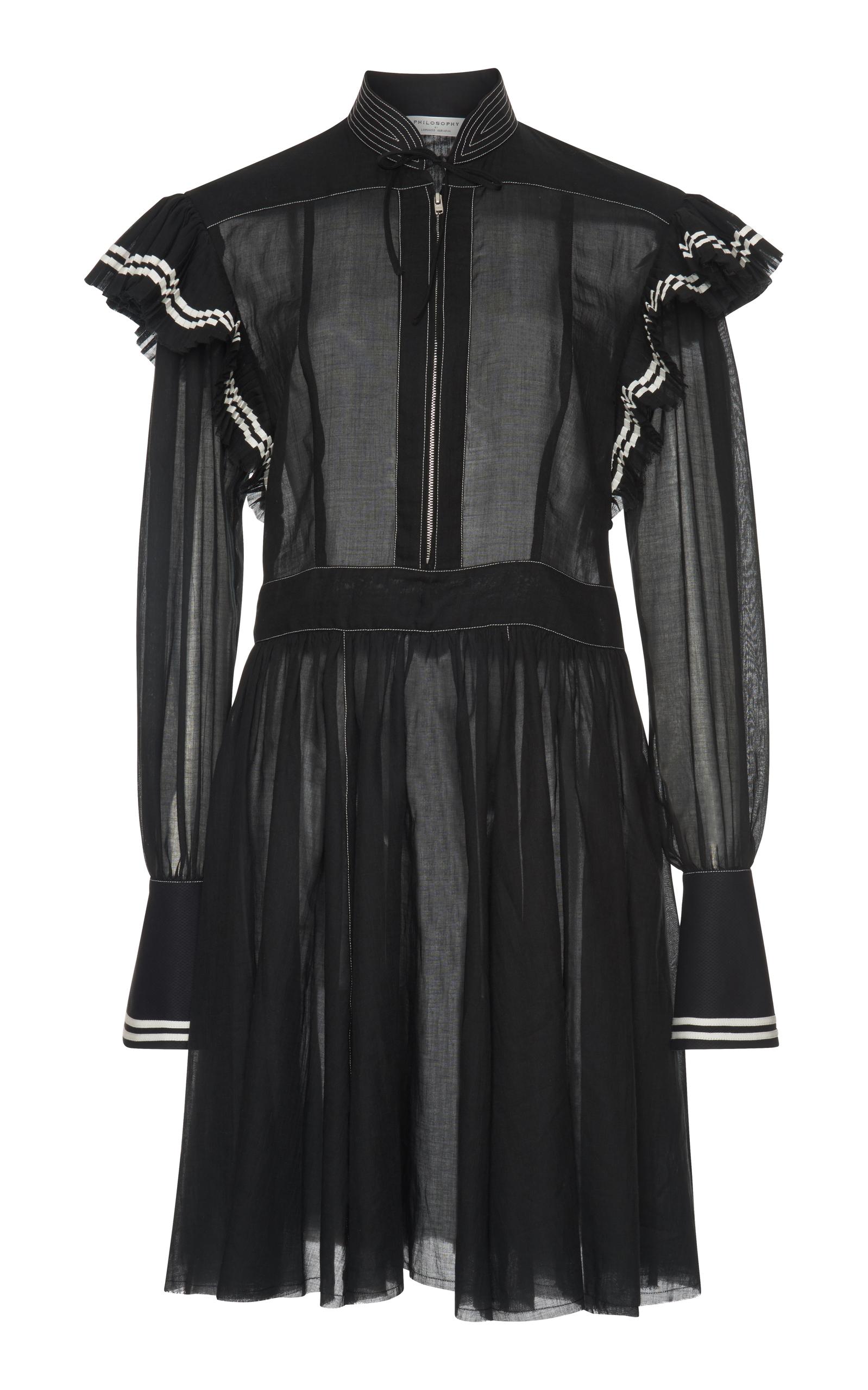 Philosophy Di Lorenzo Serafini Muslin Zip-front Dress In Black | ModeSens