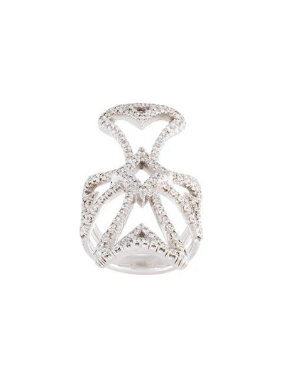 Loree Rodkin Maltese Cross Diamond Ring In Metallic