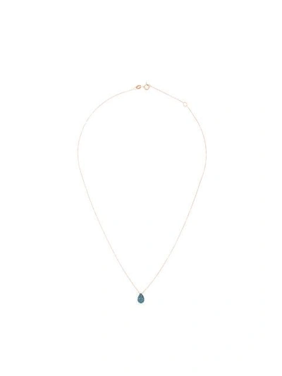 Diane Kordas Blue Diamond Teardrop Necklace - Metallic
