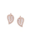 Anita Ko 18kt Rose Gold Medium Leaf Stud Diamond Earrings In Metallic