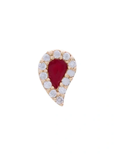 Alison Lou Blood Drop Stud Earring In Metallic