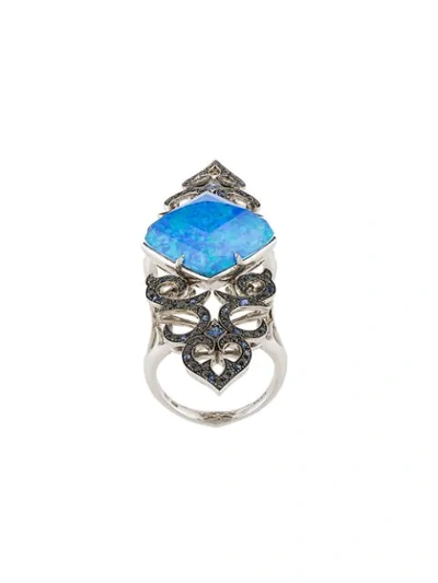 Stephen Webster Crystal Haze Long Finger Ring In White Gold