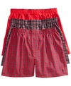 Polo Ralph Lauren Men's 3-pack. Cotton Classic Woven Boxers In Red/ Norway Pld/ Wallis Pld