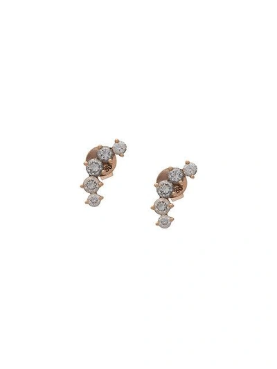 Anita Ko 18kt Rose Gold Arc Diamond Stud Earrings In Metallic