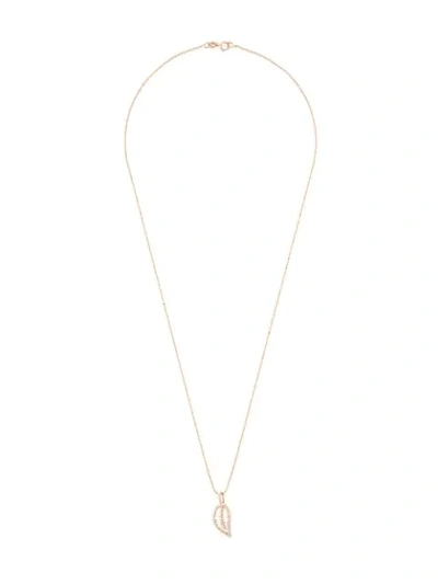 Anita Ko Diamond Leaf Pendant Necklace In Metallic