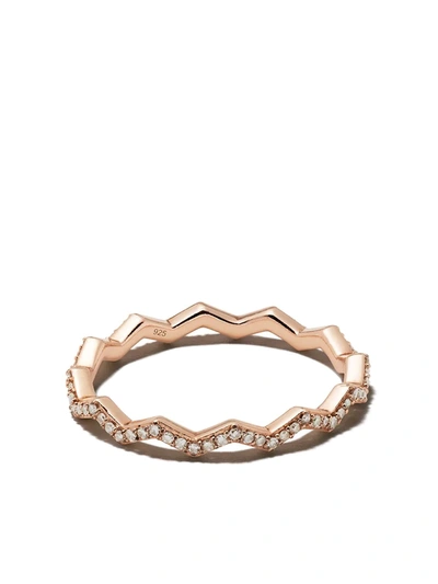 Astley Clarke Varro Honeycomb Diamond Ring In Metallic