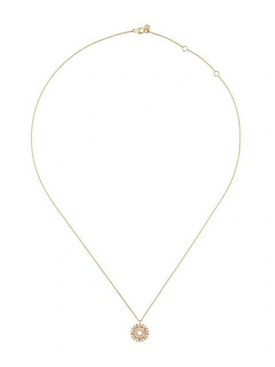 Astley Clarke 14kt Gold Large 'rising Sun' Diamond Pendant Necklace In Metallic