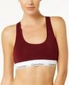 Calvin Klein Modern Cotton Collection Cotton Blend Racerback Bralette In Brazen