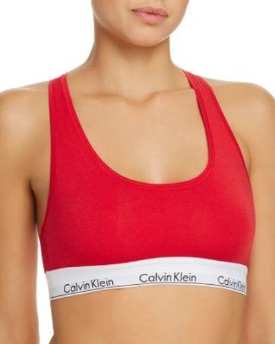 Calvin Klein Modern Cotton Collection Cotton Blend Racerback Bralette In Empower