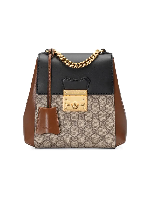 gg supreme canvas & leather padlock backpack