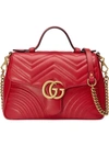 Gucci Small Gg Matelasse Leather Top Handle Bag In Red