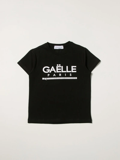 Gaelle Paris Teen Logo-print Cotton T-shirt In Black