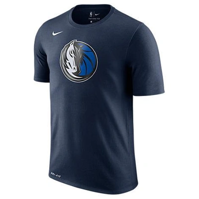 Nike Men's Dallas Mavericks Dri-fit Cotton Logo T-shirt In Blue