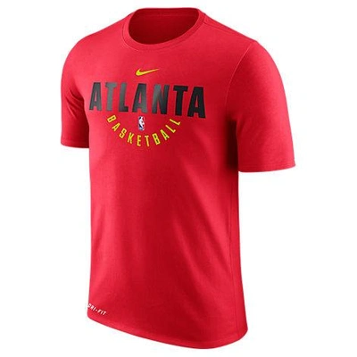 Nike Men's Atlanta Hawks Dri-fit Cotton Practice T-shirt In Red
